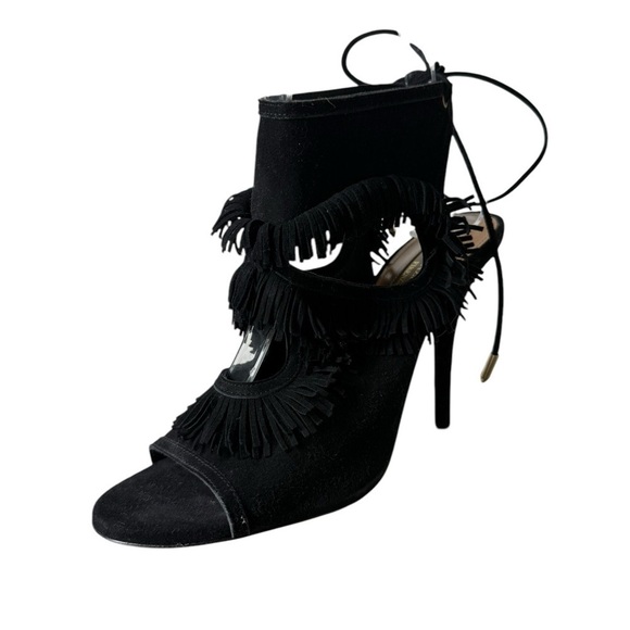 Aquazzura Firenze Sexy Fringe Suede Heel Size US 6.5 - Picture 6 of 11